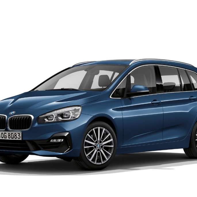 BMW Серия 2 Гран Турър 218i F46 фейслифт 2018 Mediterranean Blue metallic три четвърти изглед отпред 