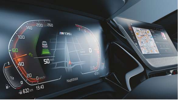 BMW Серия 1 F40, BMW Live Cockpit Professional Комбинация от дисплеи BMW Live Cockpit Professional в BMW Серия 1 F40