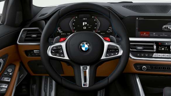 М кожен волан BMW M3 Competition Седан G80 2020 BMW M3 Competition Седан G80 2020 М кожен волан кокпит интериор
