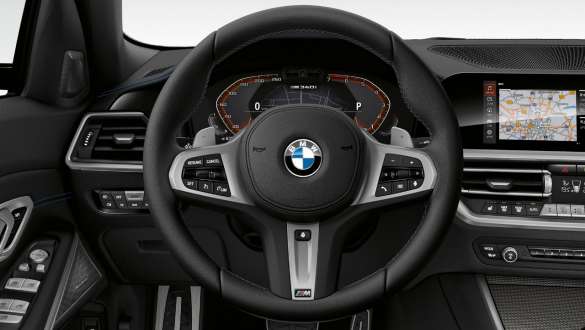 Променливо спортно кормилно управлениеBMW M340i xDrive Седан G20 2020 Променливо спортно кормилно управление BMW M340i xDrive Седан G20 Sapphire Black metallic кокпит интериор