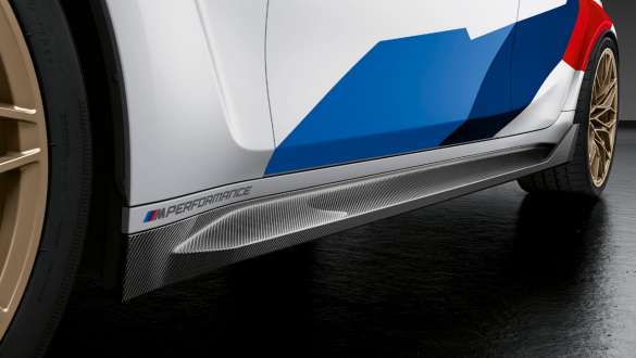 М Performance странични прагове от карбон BMW M3 Седан G80 2020 BMW M3 Седан G80 2020 М Performance странични прагове от карбон снимка отблизо