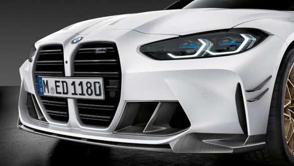 M Performance преден елемент от карбон BMW M3 Седан G80 2020 BMW M3 Седан G80 2020 M Performance преден елемент от карбон снимка отблизо