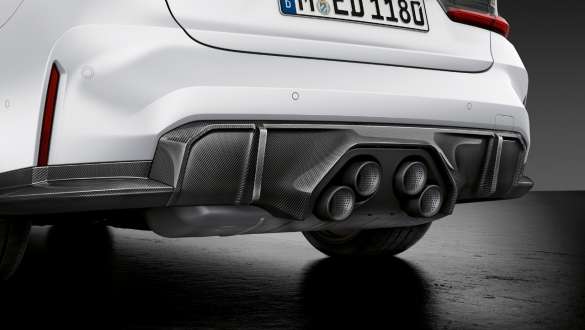 M Performance заден дифузор от карбон BMW M3 Седан G80 2020 BMW M3 Седан G80 2020 M Performance заден дифузор от карбон снимка отблизо