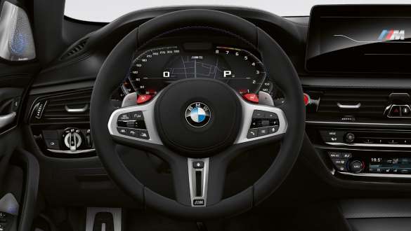 М кожен волан BMW M5 Competition с M Servotronic F90 2020 кокпит М кожен волан BMW M5 Competition с M Servotronic F90 LCI Facelift 2020 кокпит