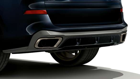 Ауспухови накрайници и заден дифузор BMW X5 M50d Ауспухови накрайници и заден дифузор BMW X5 M50d Carbon Black metallic G05 2018 SUV
