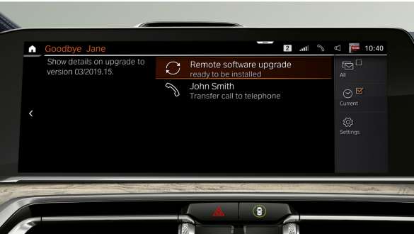 BMW X7 M Автомобил с Remote Software Upgrade BMW X7 M Автомобил, Remote Software Upgrade: снимка отблизо на панела на водача, G07