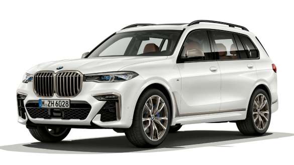 BMW X7 M Автомобил с М Аеродинамичен пакет BMW X7 M Автомобил с М Аеродинамичен пакет, G07, три четвърти изглед отстрани отдясно