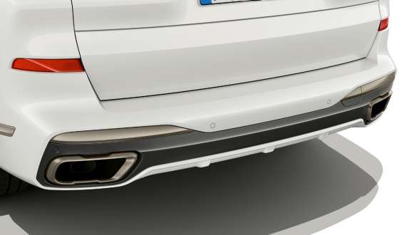 BMW X7 M Автомобил със специфични за М ауспухови накрайници G07 2019 BMW X7 M Автомобил със специфични за М ауспухови накрайници G07 2019 снимка отблизо ауспухов накрайник