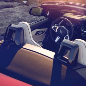 BMW Z4 Роудстър предни седалки Поглед към предните седалки на BMW Z4 Роудстър