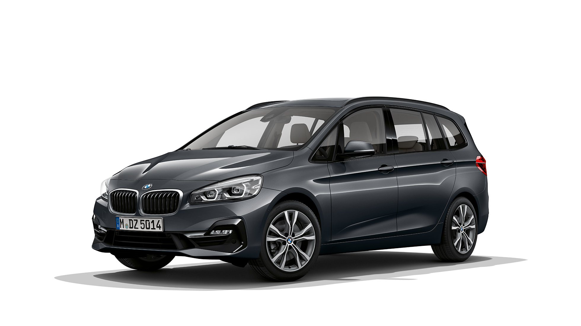 Три четвърти изглед отпред BMW Серия 2 Гран Турър Модел Sport Line BMW Серия 2 Гран Турър 220d F46 фейслифт 2018 Mineral Grey metallic три четвърти изглед отпред