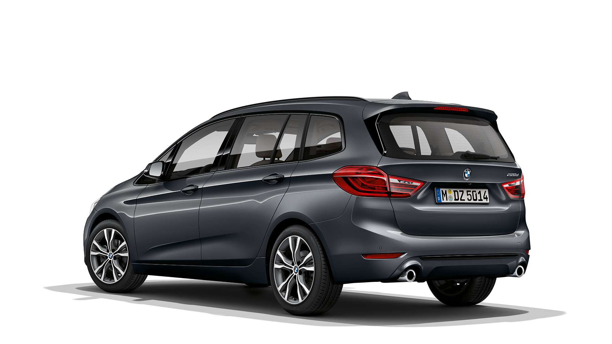 Три четвърти изглед отпред BMW Серия 2 Гран Турър Модел Sport Line BMW Серия 2 Гран Турър 220d F46 фейслифт 2018 Mineral Grey metallic три четвърти изглед отпред