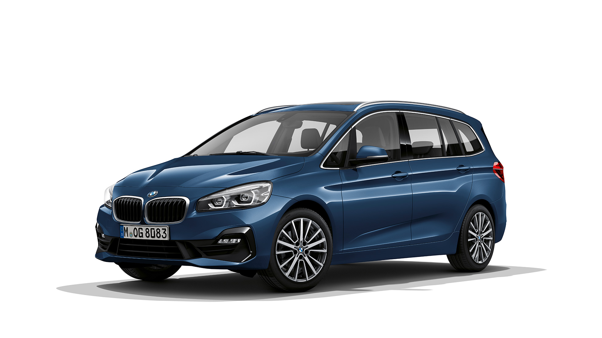 Три четвърти изглед отпред BMW Серия 2 Гран Турър Модел Advantage BMW Серия 2 Гран Турър 218i F46 фейслифт 2018 Mediterranean Blue metallic три четвърти изглед отпред