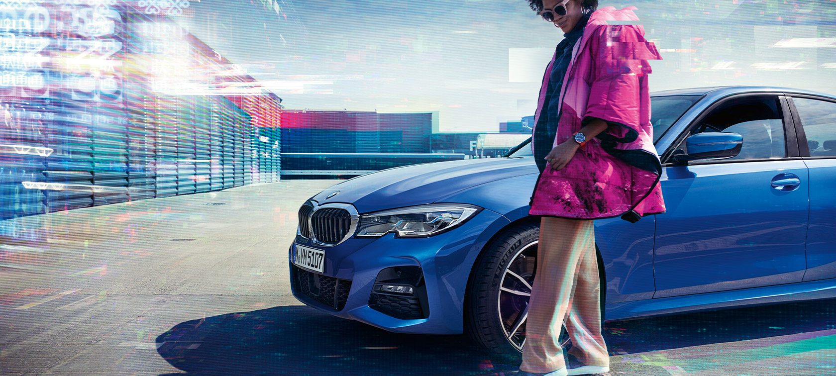 Три четвърти изглед отпред BMW Серия 3 Седан BMW 330i Седан G20 BMW Серия 3 Седан BMW 330i Седан G20 Portimao Blue metallic три четвърти изглед отпред