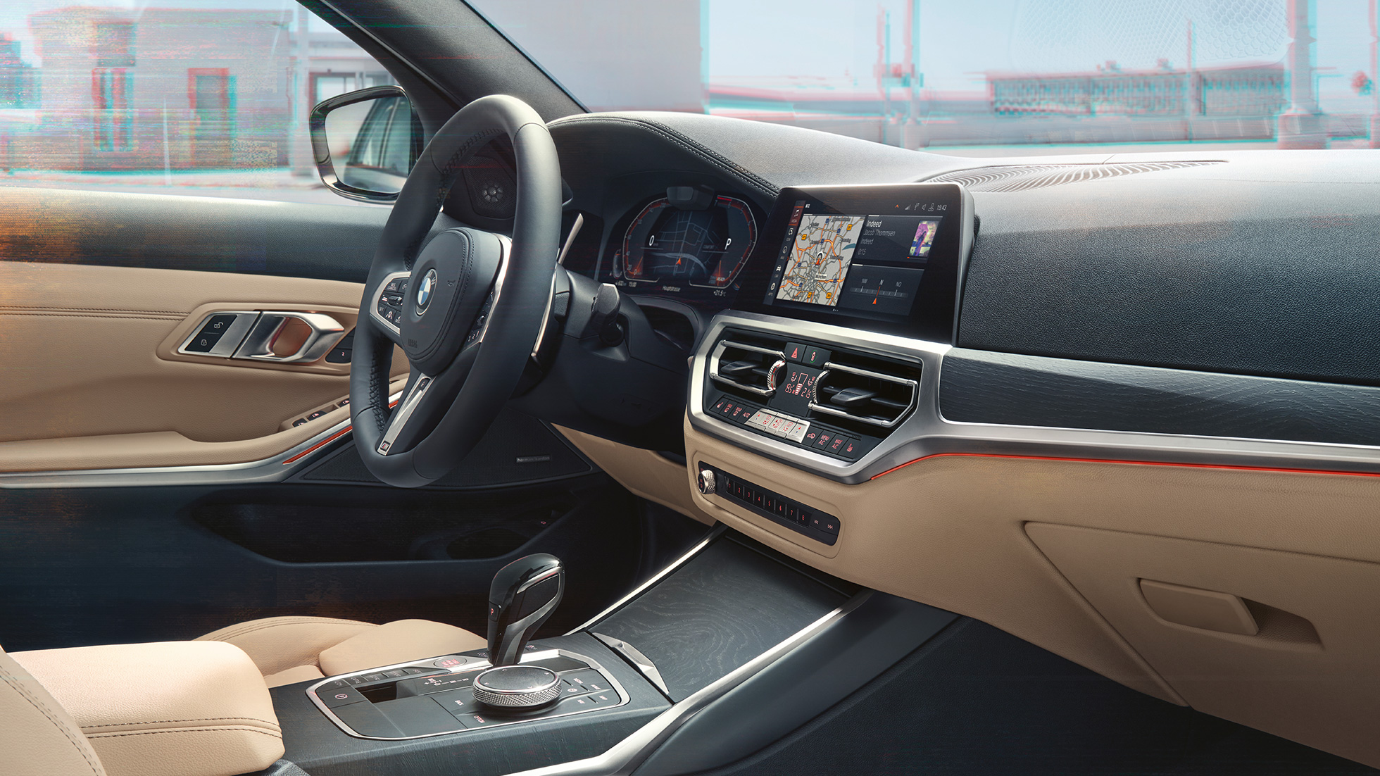 BMW Серия 3 Туринг, снимка на кокпита BMW Серия 3 Туринг, снимка на кокпита от страната на пътника до водача