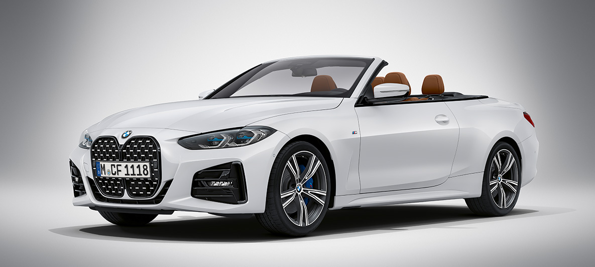 BMW Individual Brillant White metallic BMW Серия 4 Кабриолет G23 2020 BMW Серия 4 Кабриолет Individual Brillant White metallic G23 2020 три четвърти изглед отпред в покой