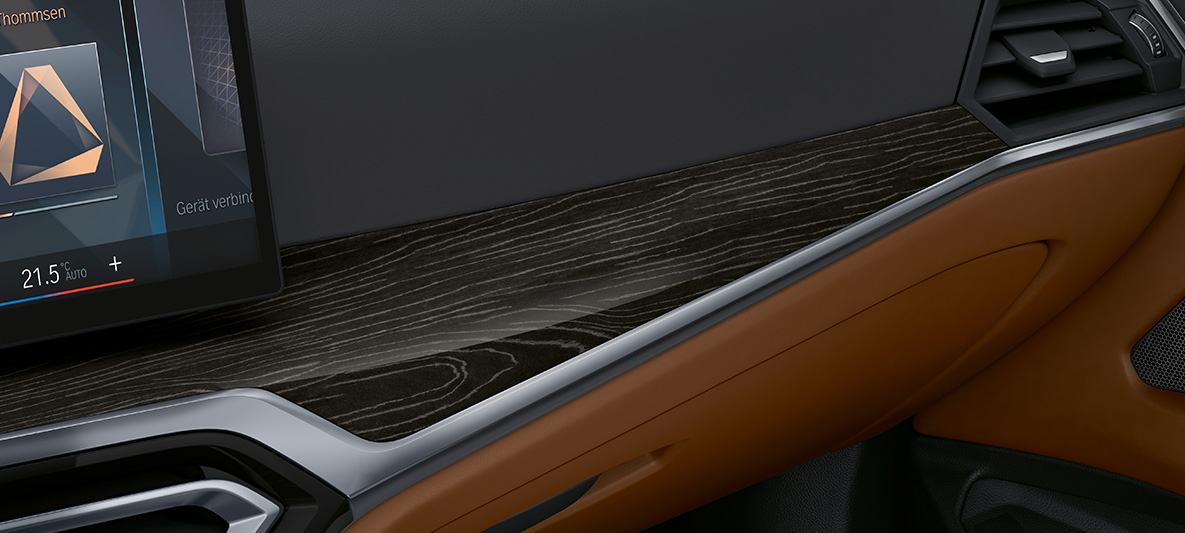 Интериорни лайстни от фино дърво BMW Individual Fineline Black със сребрист ефект с отворени пори и акцентираща лайстна Pearl Chrome BMW Серия 4 Кабриолет Individual G22 2020 интериор Интериорни лайстни от фино дърво BMW Individual Fineline Black със сребрист ефект с отворени пори и акцентираща лайстна Pearl Chrome BMW Серия 4 Купе Individual G23 2020 интериор