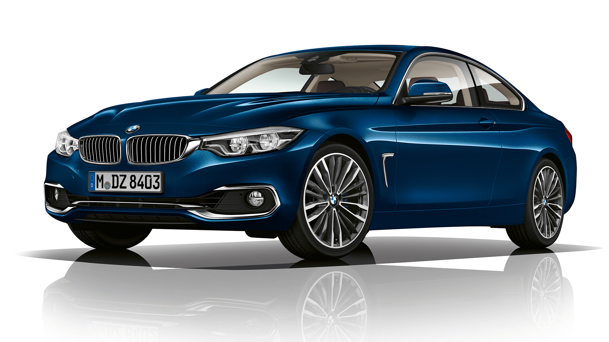 BMW Серия 4 Купе, Модел Luxury Line, три четвърти снимка отпред BMW Серия 4 Купе, Модел Luxury Line, три четвърти снимка отпред