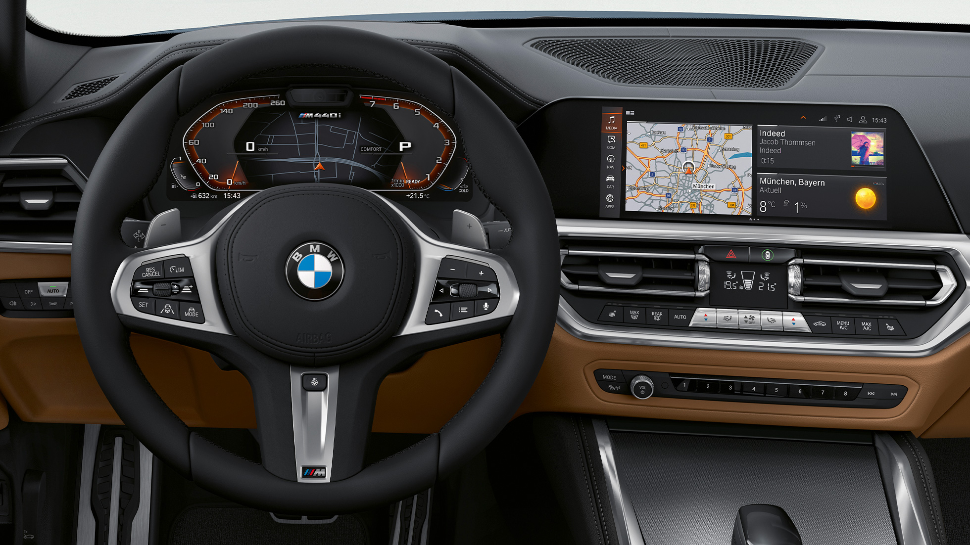 Волан и гласов асистент BMW Серия 4 Купе G22 BMW Серия 4 Купе G22 2020 М интериор волан и гласов асистент