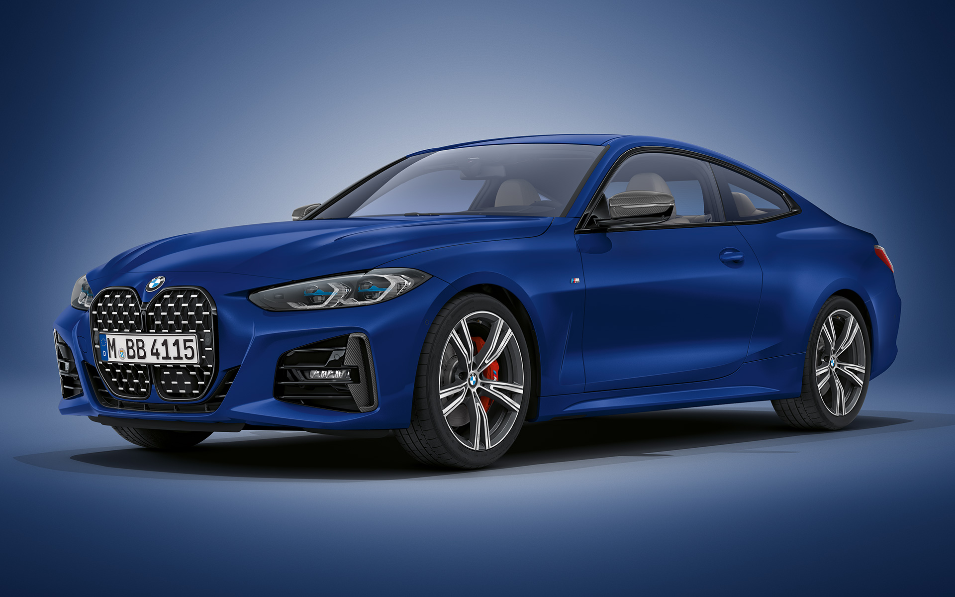 BMW Individual Frozen Portimao Blue metallic BMW Серия 4 Купе G22 2020 BMW Серия 4 Купе Individual Frozen Portimao Blue metallic G22 2020 три четвърти изглед отпред в покой