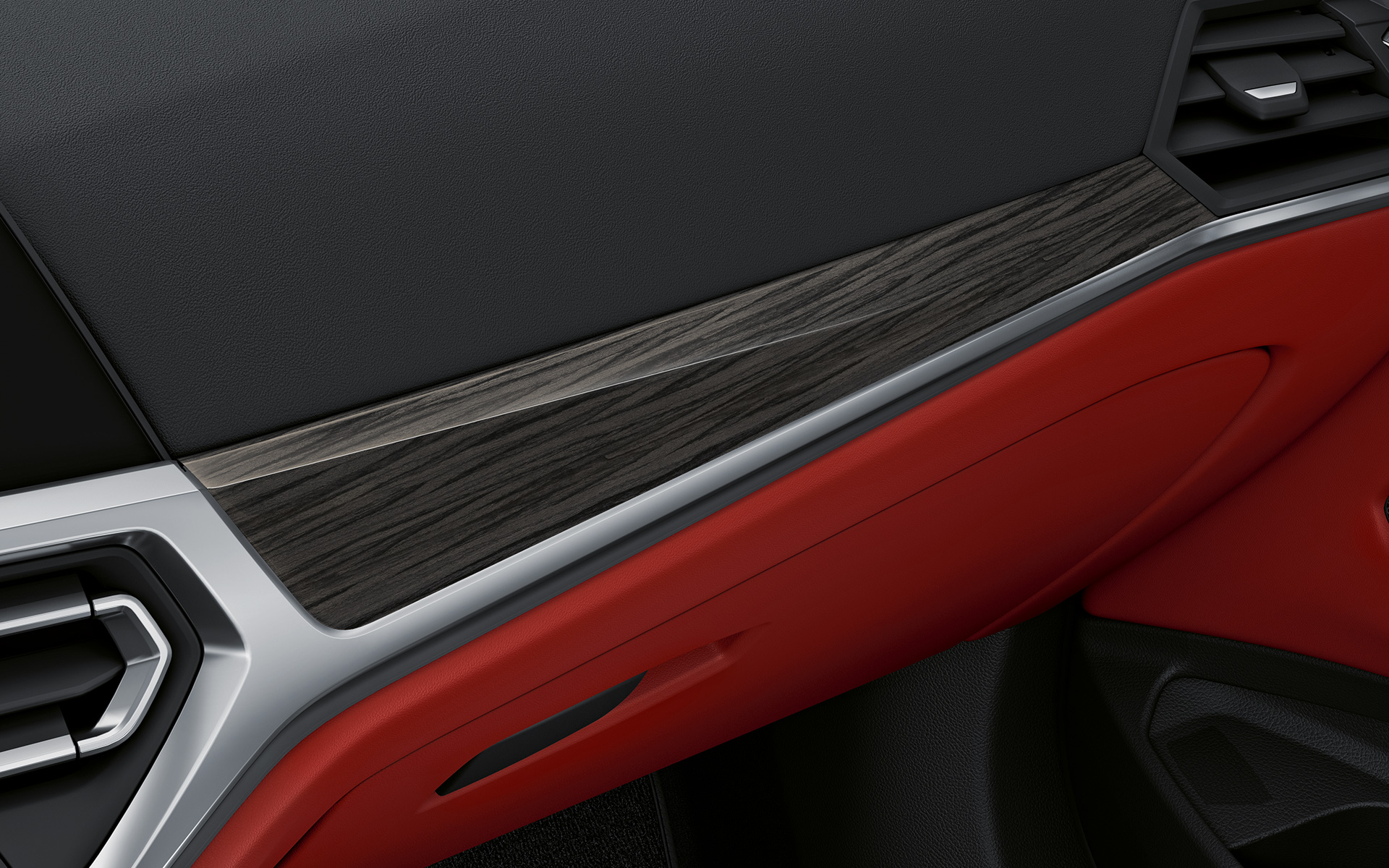 Интериорни лайстни от фино дърво BMW Серия 4 Купе Individual G22 2020 интериор Интериорни лайстни от фино дърво с акцентираща лайстна Pearl Chrome BMW Серия 4 Купе Individual G22 2020 интериор