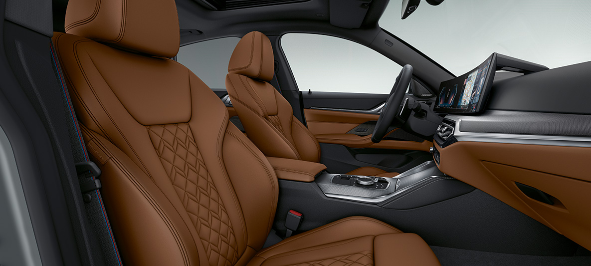 Пълно кожено оборудване BMW Individual 'Merino’ Tartufo BMW Серия 4 Гран Купе G26 2021 интериор Пълно кожено оборудване BMW Individual 'Merino’ Tartufo BMW Серия 4 Гран Купе G26 2021 интериор кокпит