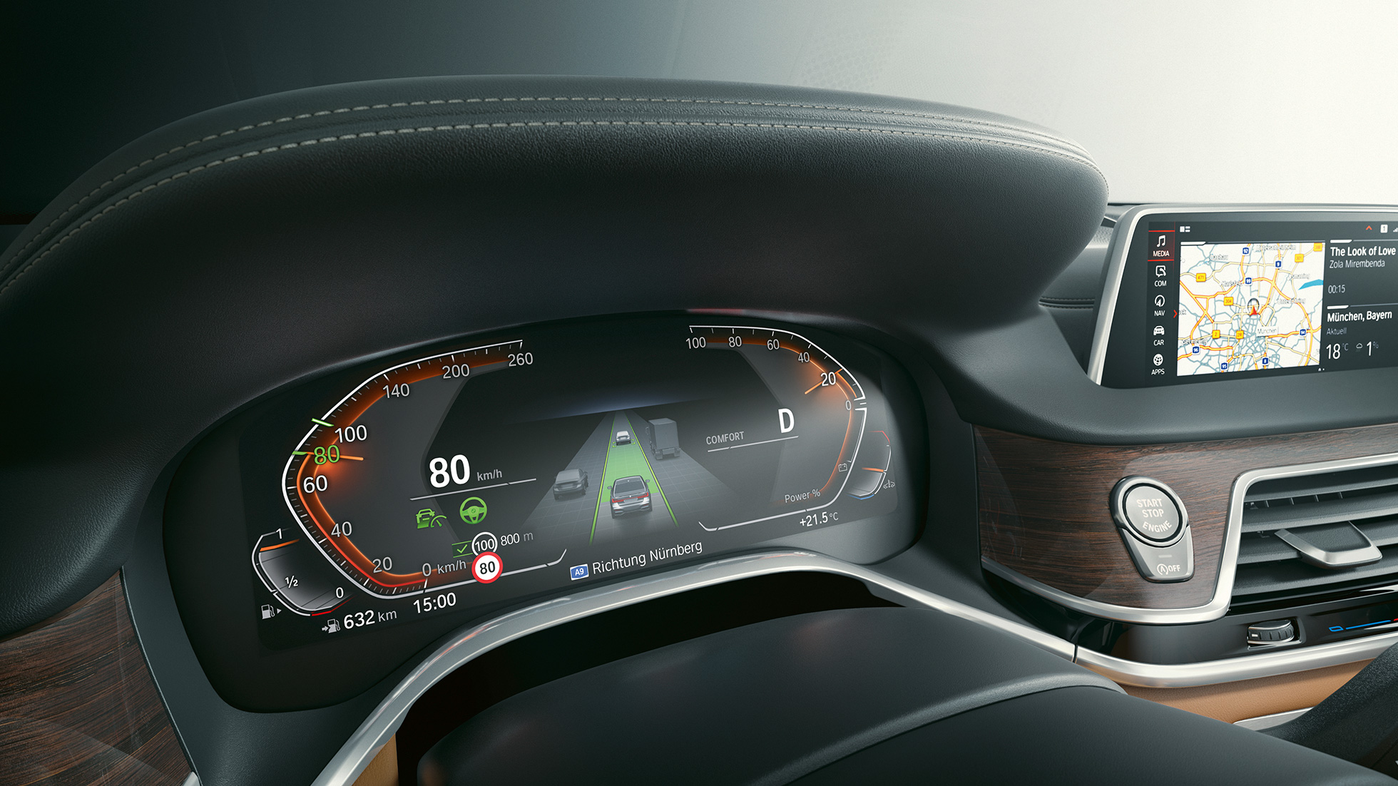 BMW Серия 7: BMW Live Cockpit Professional BMW Серия 7: снимка отблизо на BMW Live Cockpit Professional