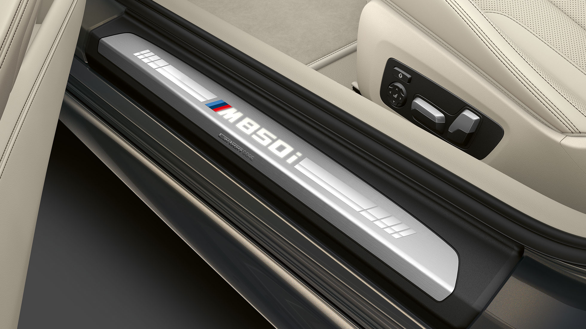 BMW M850i xDrive, Dravit Grey metallic, лайстна на прага BMW M850i xDrive, Dravit Grey metallic, лайстна на прага