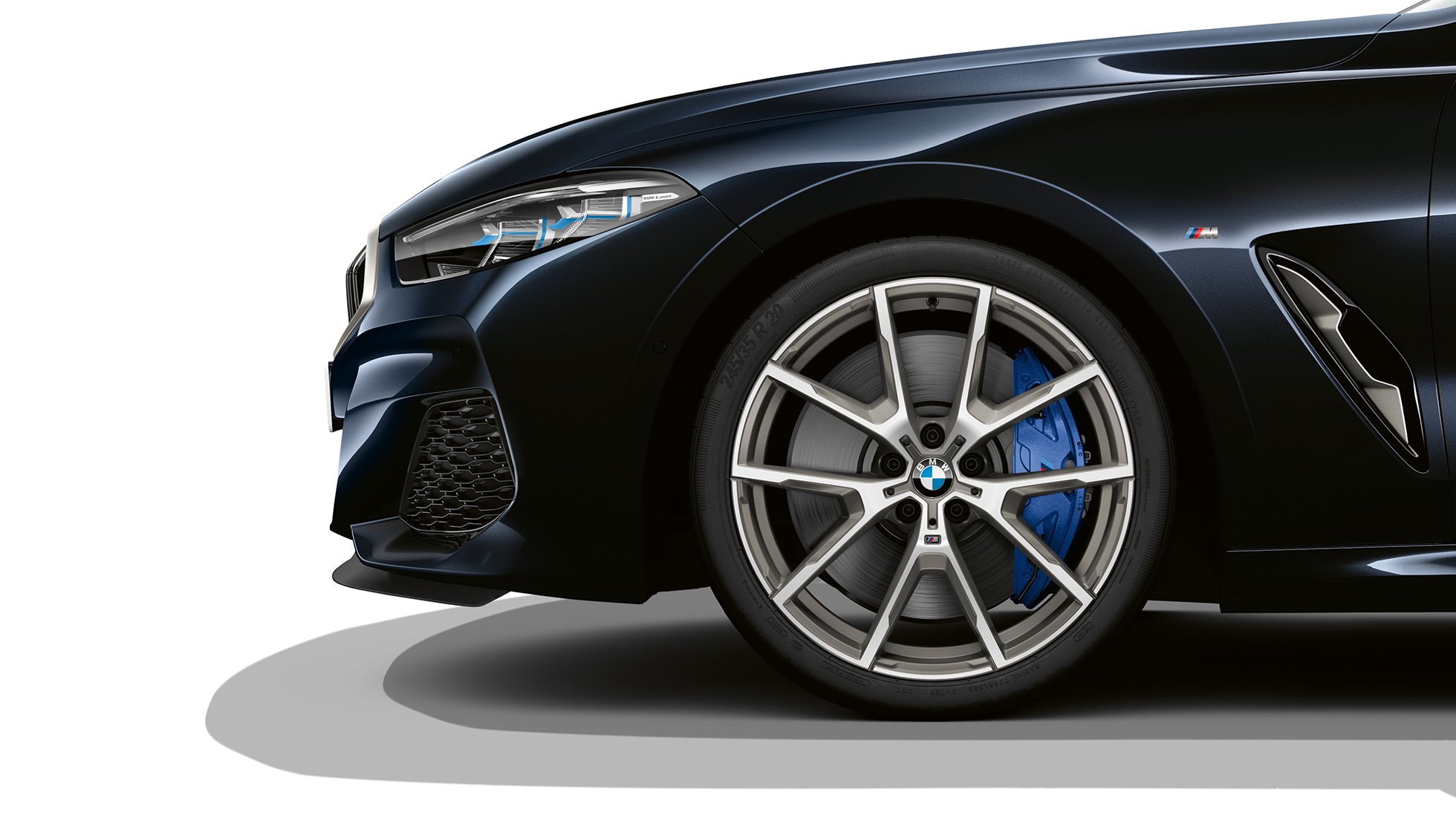 19-инчови алуминиеви джанти с двойни спици 727 M Bicolor. BMW Серия 8 Купе, Carbon Black metallic, 19-инчови алуминиеви джанти с двойни спици 727 M Bicolor.