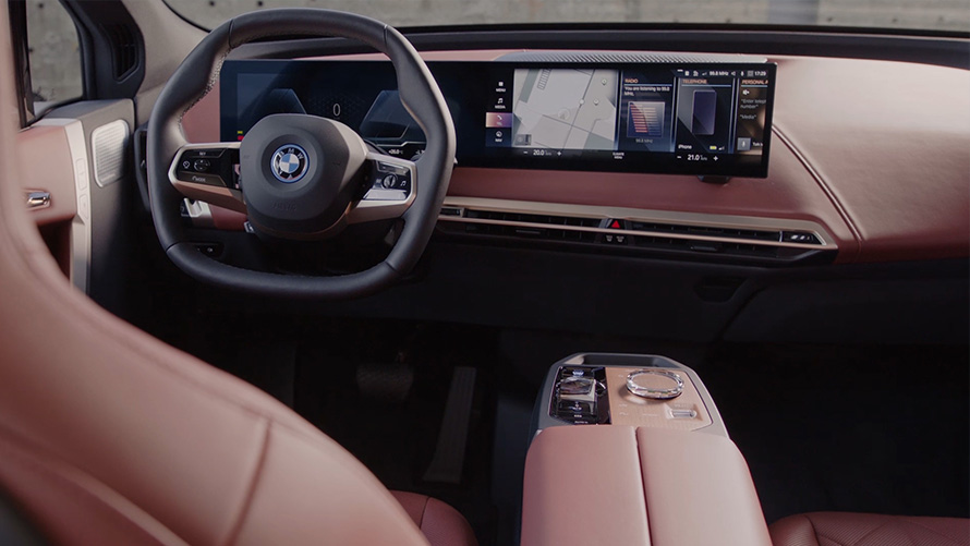 BMW iX i20 2021 електрически SUV интериорни акценти видео BMW iX i20 2021 електрически SUV интериорни акценти видео