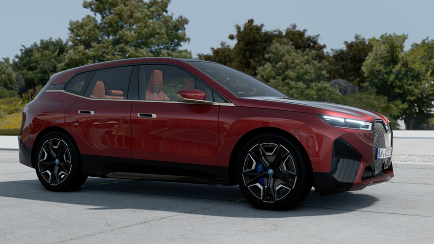 BMW iX i20 2021 електрически SUV екстериор Aventurin Red BMW iX i20 2021 електрически SUV екстериор Aventurin Red