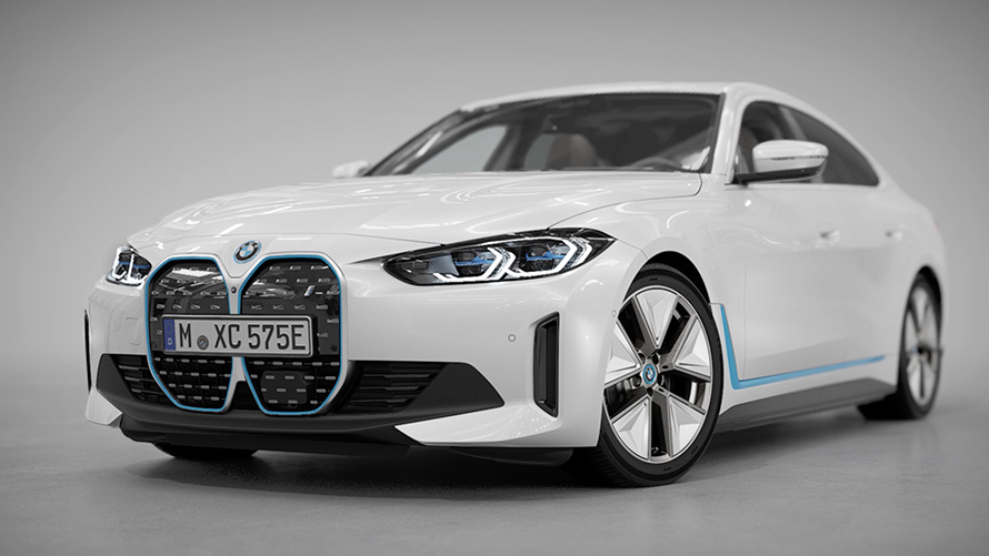 BMW i4 eDrive40 G26 2021 Mineral White дизайнерските акценти в екстериора компактно видео BMW i4 eDrive40 G26 2021 Mineral White дизайнерските акценти в екстериора компактно видео