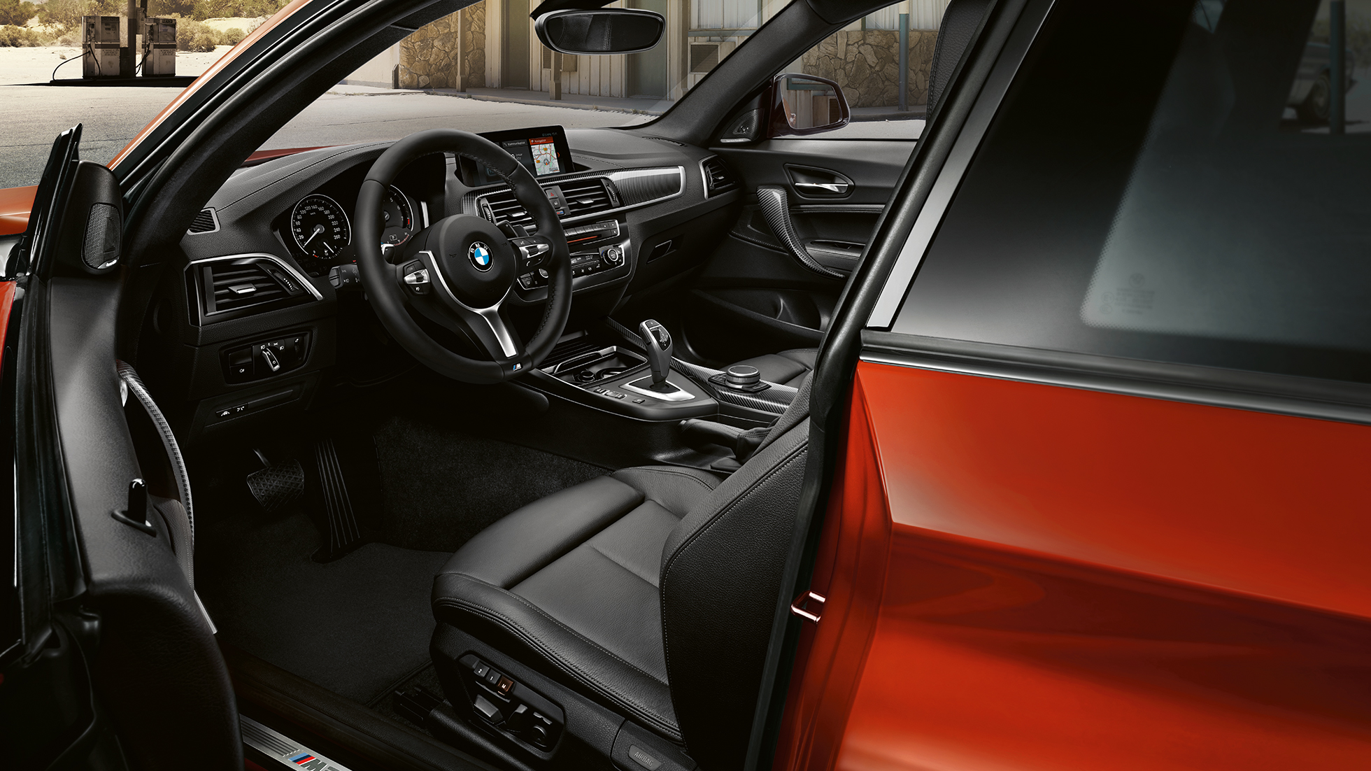 Кокпит BMW M240i Купе Кокпит BMW M240i Купе F22 2017 Sunset Orange metallic интериор