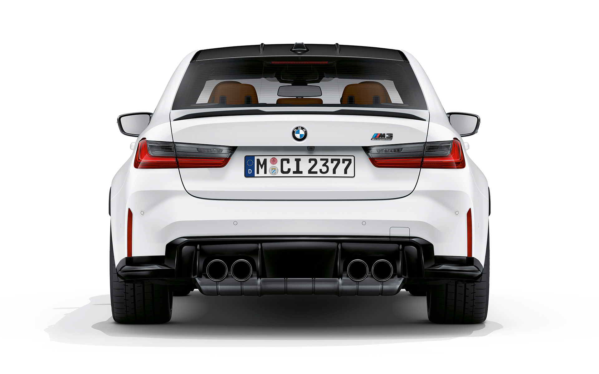 BMW M3 Competition G80 2020 Frozen Brilliant White metallic изглед отзад