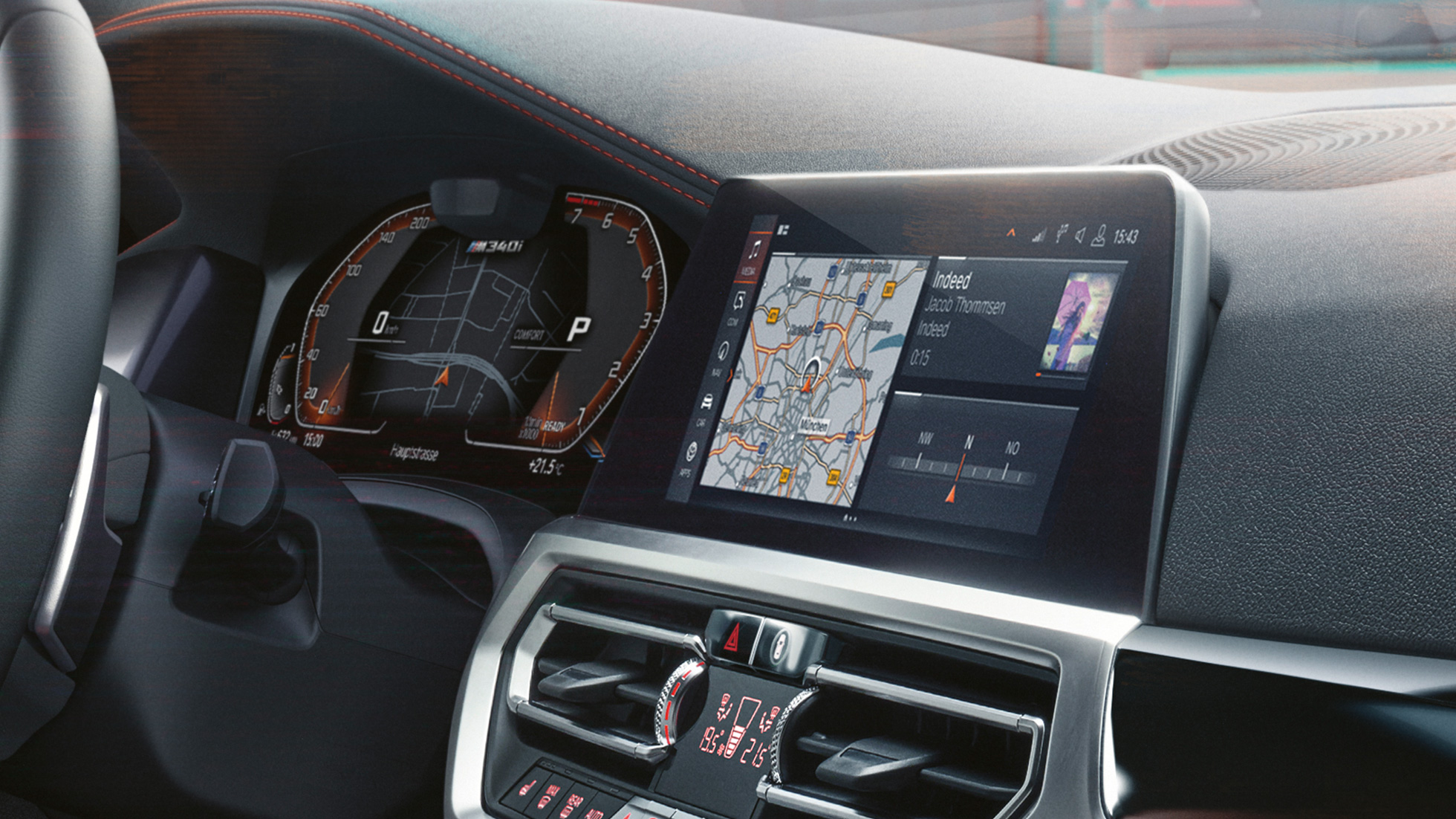 Дизайн на кокпита BMW M340i xDrive Туринг, дизайн на кокпита