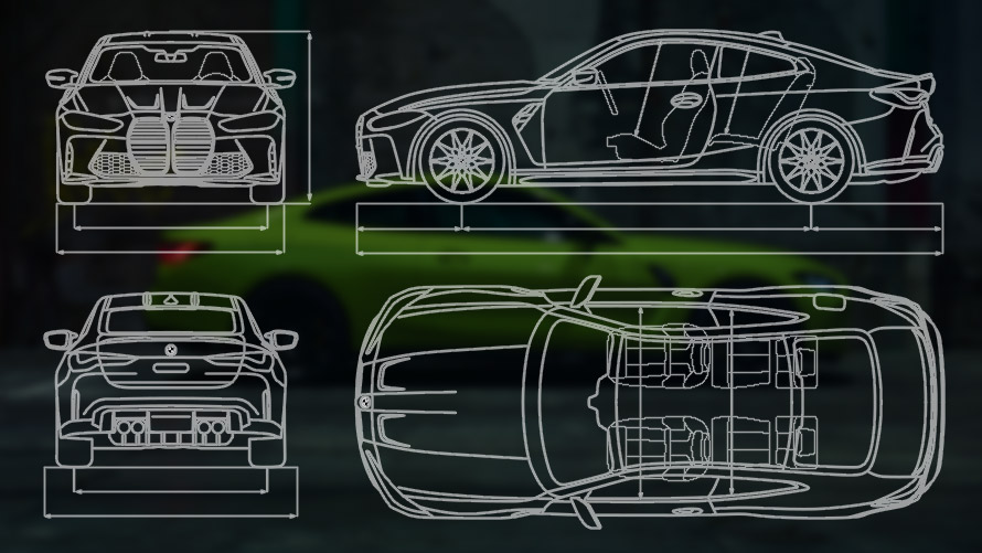 Скица BMW M4 CSL G82 Скица BMW M4 CSL G82