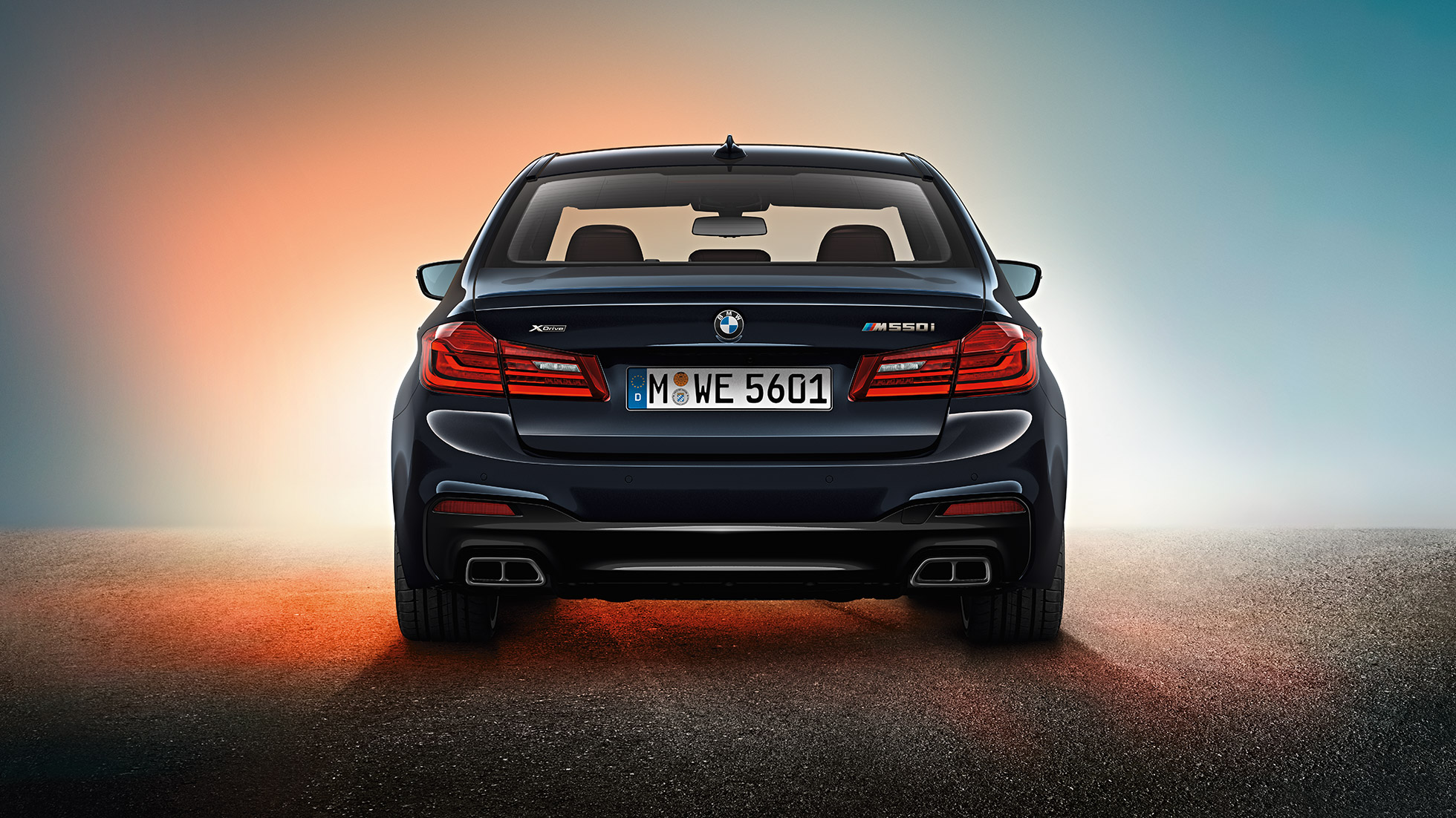 Дизайн на задната част. BMW M550i и BMW M550d, дизайн на задната част.