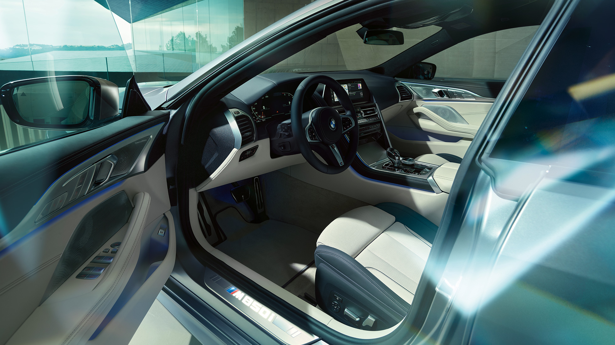 BMW M850i xDrive Гран Купе, кокпит BMW M850i xDrive Гран Купе, дизайн, кокпит