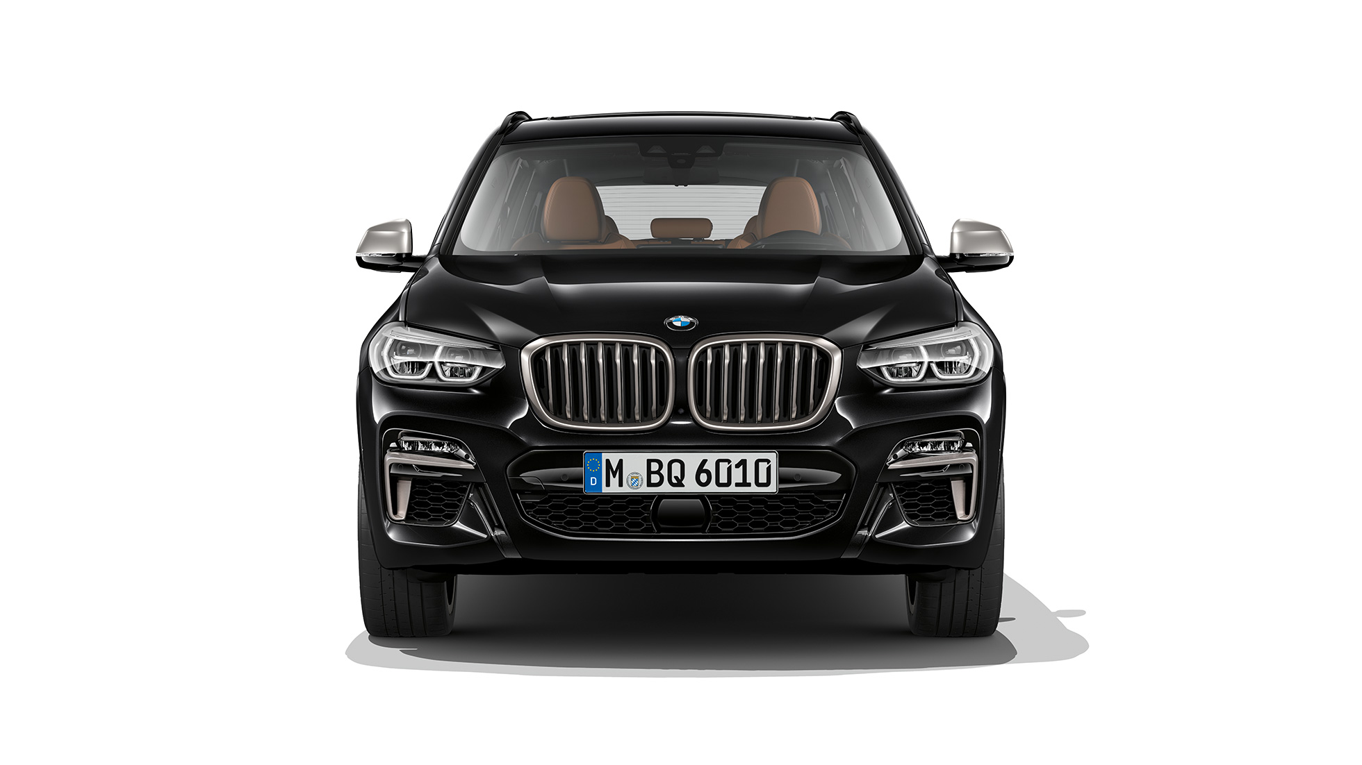 BMW X3 M40i и BMW X3 M40d, изглед отпред. BMW X3 M40i и BMW X3 M40d в цвят Black Sapphire metallic, екстериор, изглед отпред.