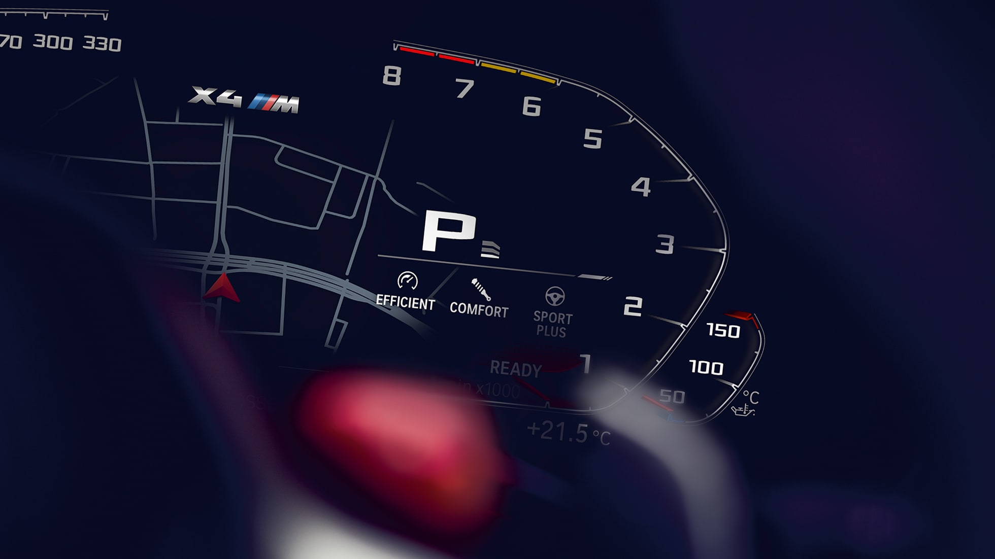 BMW X4 M Competition, оборотомер. BMW X4 M Competition, интериор, арматурно табло с оборотомер.