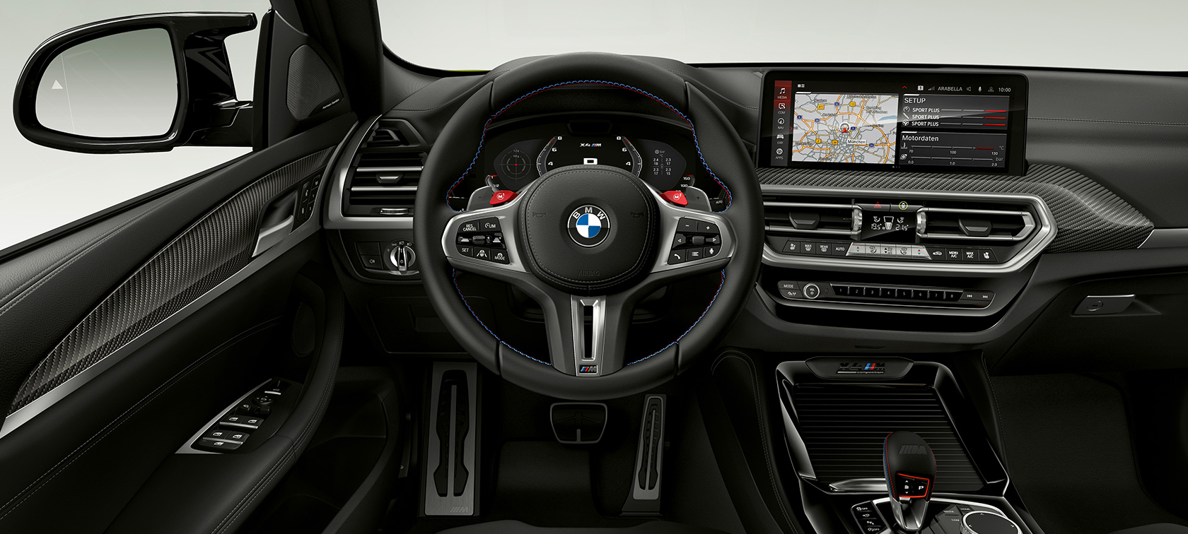 Кокпит BMW Х4 М Competition F98 LCI Facelift 2021 BMW Х4 М Competition F98 LCI Facelift 2021 кокпит интериор