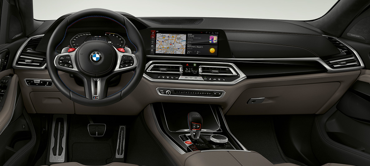 М кожен волан BMW X5 M М кожен волан с контрастни шевове BMW X5 M F95, кокпит