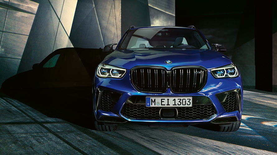 BMW X5 M Competition F95 Технически данни BMW X5 M Competition F95 2020 SUV Marina Bay Blue metallic изглед отпред технически данни