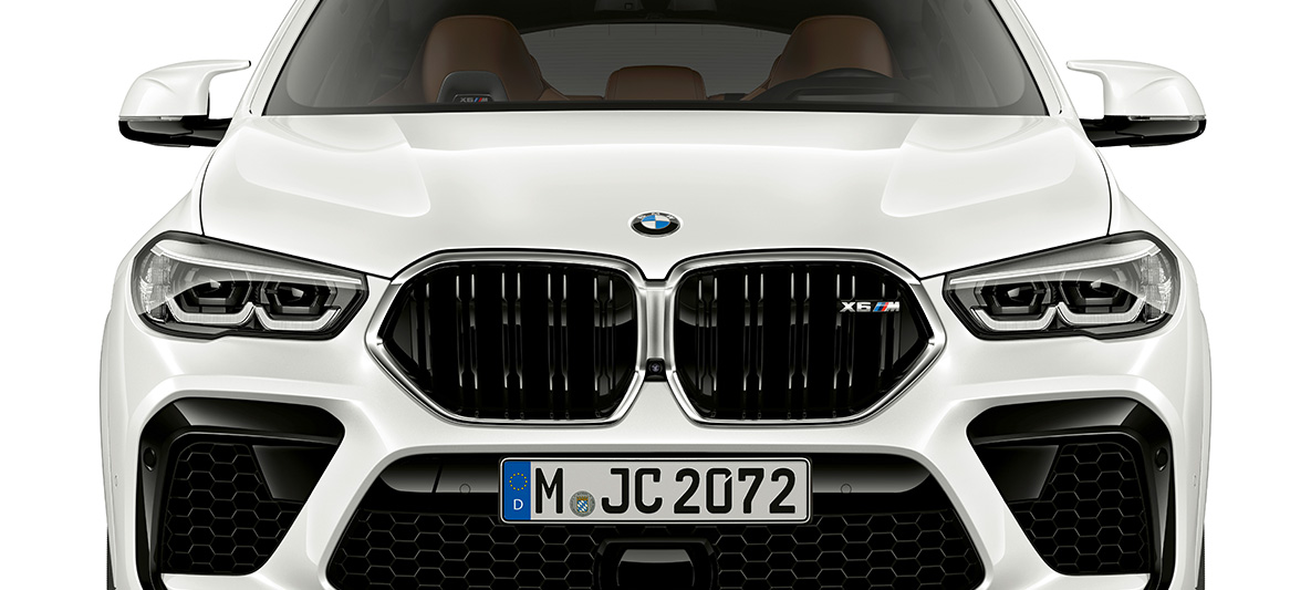 Предна част BMW X6 M F96 М бъбрековидна решетка BMW X6 M F96 2020 SUV изглед отпред