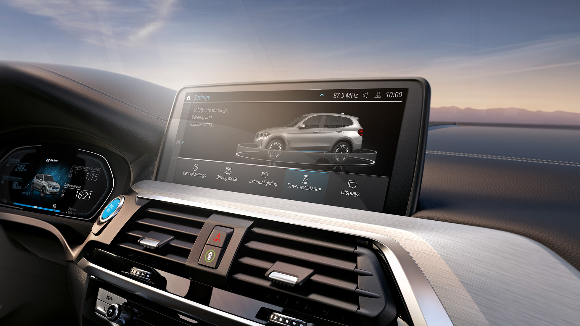 Асистиращи системи BMW iX3 G08 контролен дисплей кокпит Асистиращи системи BMW iX3 G08 2020 контролен дисплей кокпит