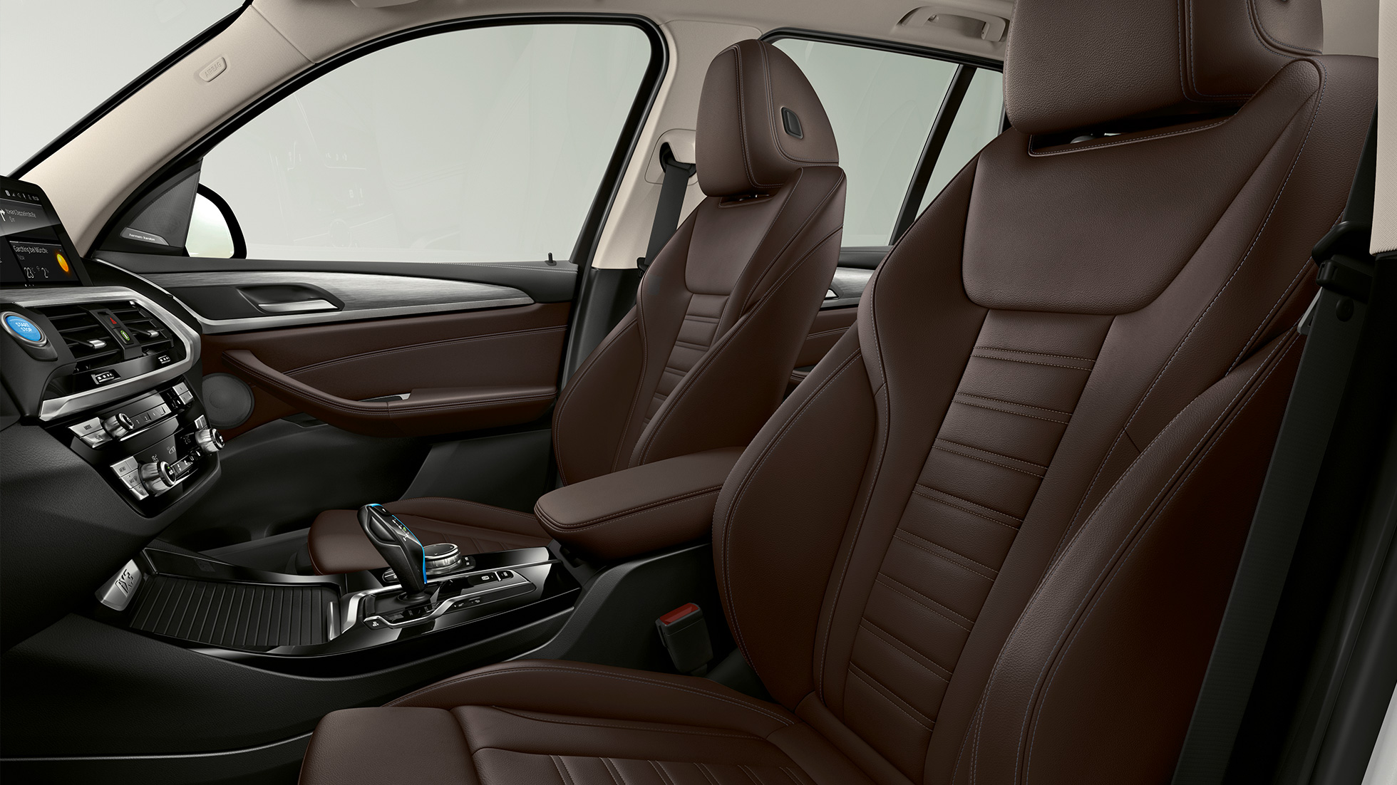 BMW iX3 G08 2020 Модел „Impressive“ спортни седалки с кожена тапицерия 'Vernasca' Black BMW iX3 G08 2020 Модел „Impressive“ предни спортни седалки с кожена тапицерия 'Vernasca' Black интериор