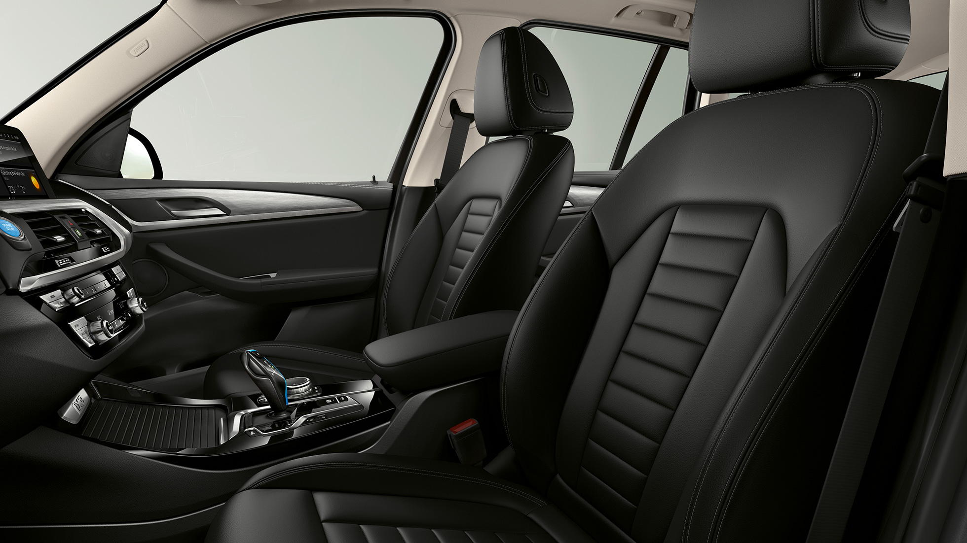 BMW iX3 G08 2020 Модел „Inspiring“ спортни седалки с кожена тапицерия 'Vernasca' Mocha BMW iX3 G08 2020 Модел „Inspiring“ предни спортни седалки с кожена тапицерия 'Vernasca' Mocha интериор
