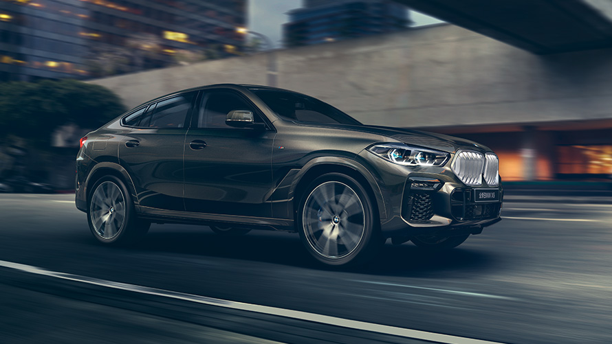 BMW X6 G06 трето поколение три четвърти изглед отпред в покой BMW X Модели BMW X6 G06 трето поколение три четвърти изглед отпред в покой