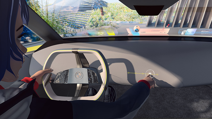BMW i Vision Dee Интерактивна комуникация BMW i Vision Dee визионерски автомобил с интерактивна комуникация