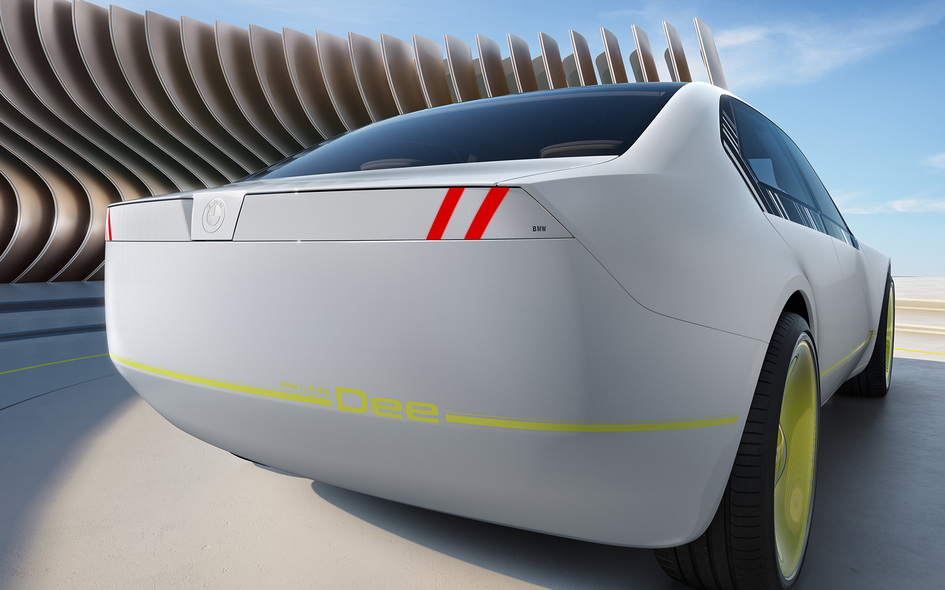 BMW i Vision Dee външен дизайн изглед отзад BMW i Vision Dee визионерски автомобил външен дизайн изглед отзад
