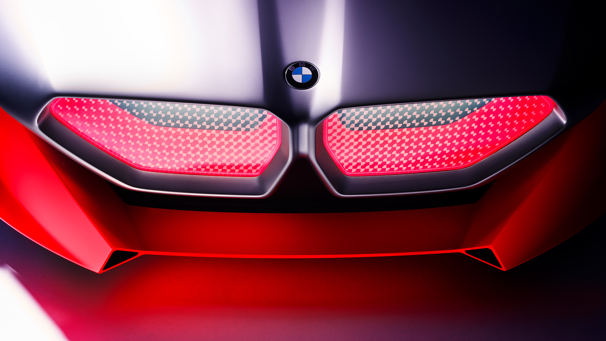 BMW Vision M NEXT, екстериор, BMW бъбрековидна радиаторна решетка BMW Vision M NEXT, снимка отблизо, екстериор, BMW бъбрековидна радиаторна решетка